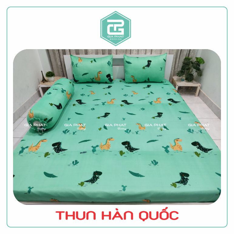 Bộ Ga Giường Thun Lạnh Hàn Quốc 4 Món ( 1 ga bọc + 2 vỏ gối nằm + 1 vỏ gối ôm )
