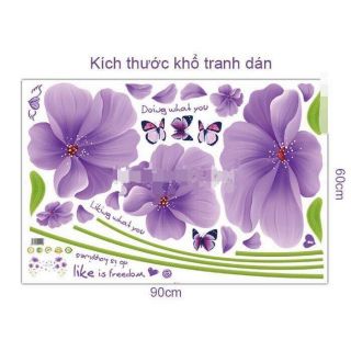 Decal dán tường hoa tigon có keo sẵn