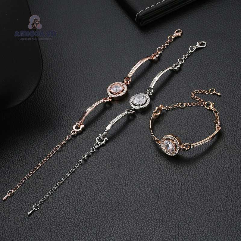 Vòng Tay Đính Đá zircon Đơn Giản Thời Trang Cho Nữ