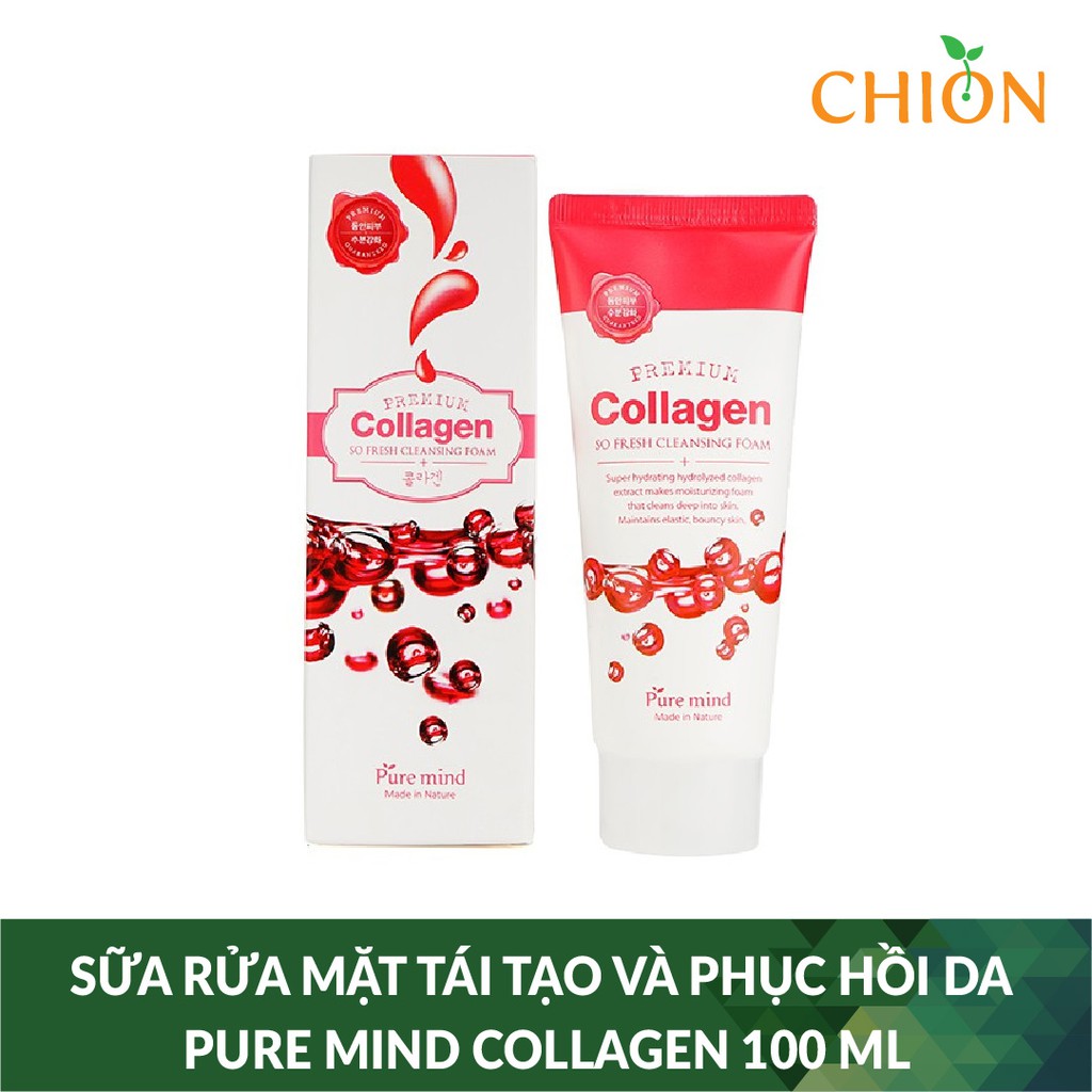 Sữa Rửa Mặt Tái Tạo Và Phục Hồi Da Pure Mind Collagen 100 ml - Hàn Quốc Chính Hãng