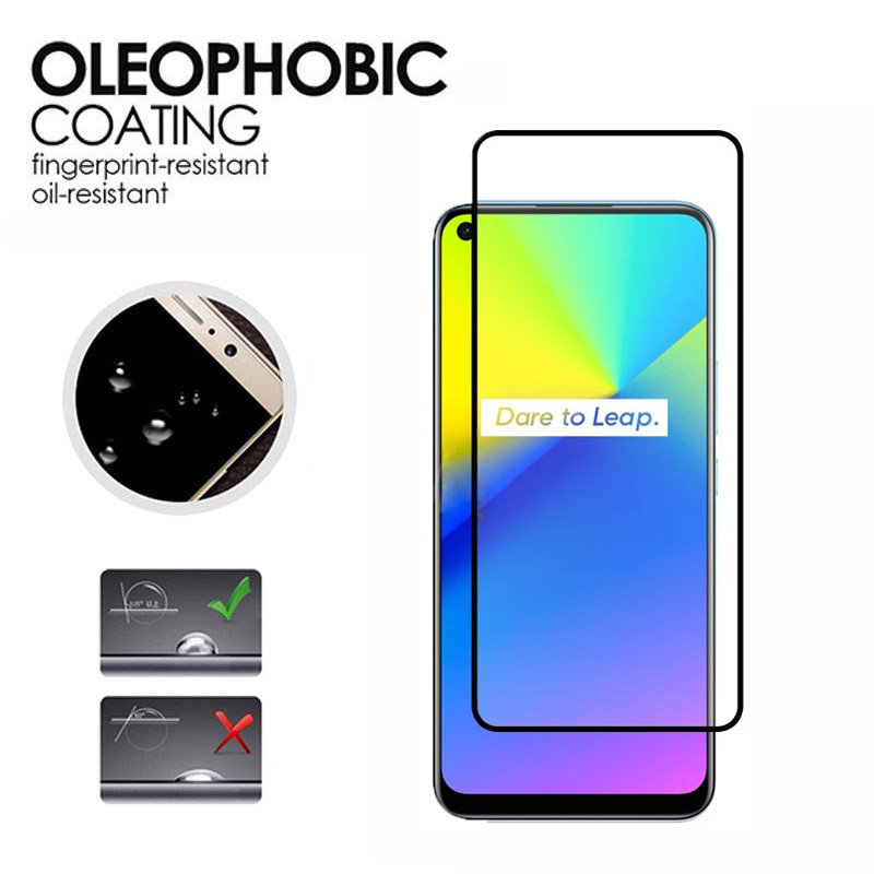 Realme C17 Tempered Glass Full Coverage Glass Film For Realme 7 6 Pro 7i 6i C15 C12 C11 Screen Protector and Camera Lens Glass Protector