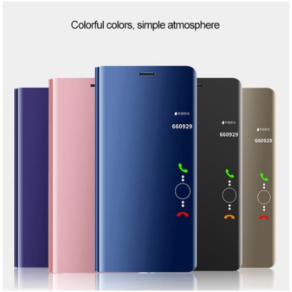 Ốp lưng Samsung Galaxy A3 A5 A7 2017 C9 Pro thông minh Flip Cover Đứng xem Clear Mirror cover