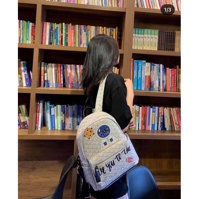 [CHÍNH HÃNG] BALO EDMOND MAISON MONOGRAM BACKPACK BASIC - BALO SINH VIÊN GIÁ RẺ