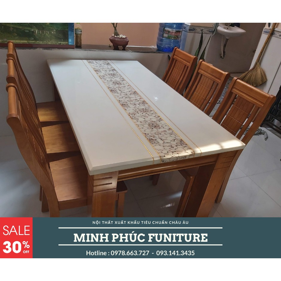 Bàn Ăn mặt đá xuất khẩu châu âu 1m6x6 ghế 03 | BigBuy360 - bigbuy360.vn