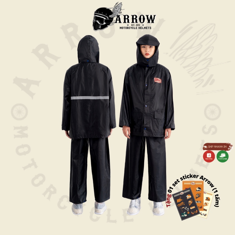 Áo Mưa RAW Vải Dù Chống Thấm Nước Arrow Shop