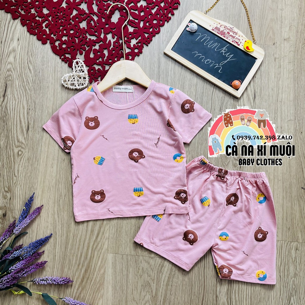 Bộ Minky Mom Cộc Tay FULLSIZE(73-140)8-24KGFREE SHIP  Hàng Chuẩn Thun Lạnh Cao Cấp Cộc Tay Dể Thương Cho Bé