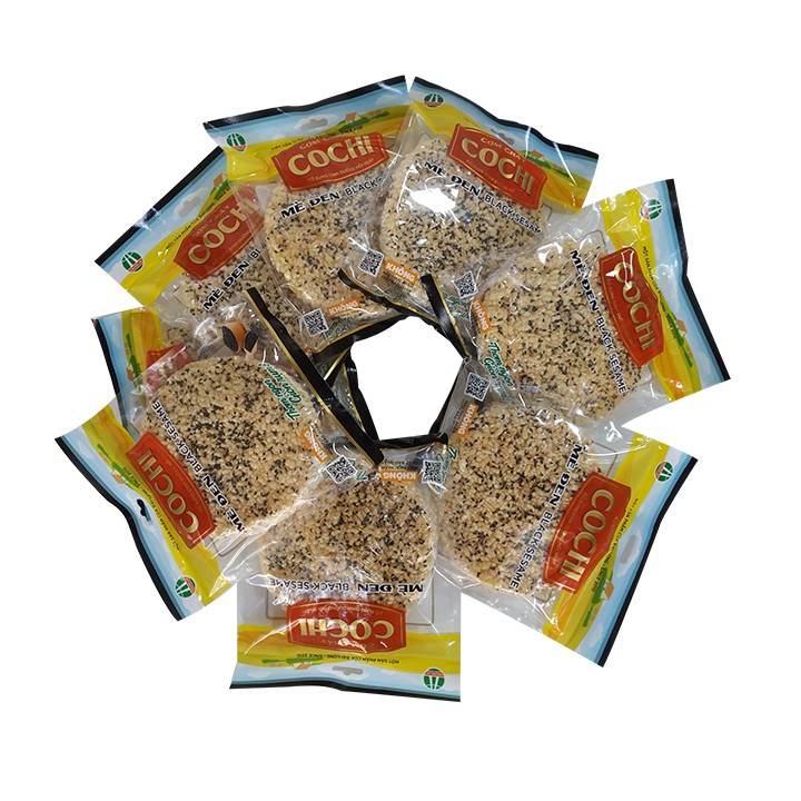 Thùng 40 gói cơm cháy COCHI (65g / gói, Tùy chọn Mè đen, Rong biển, Chà bông) - Cơm cháy Đại Long đặc sản Ninh Bình