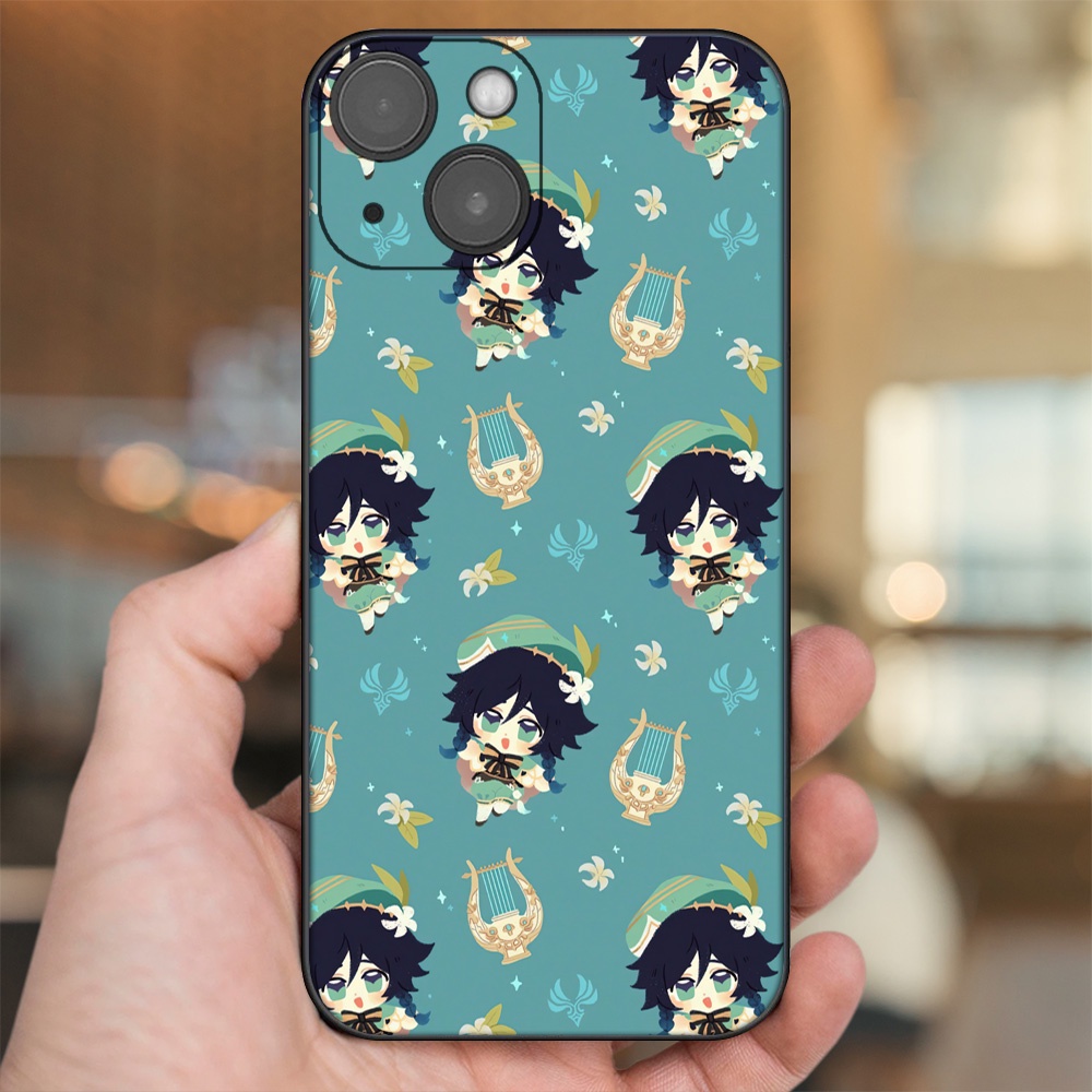 Ốp lưng iPhone 13 dẻo đen cạnh vuông in hình Venti Genshin Impact