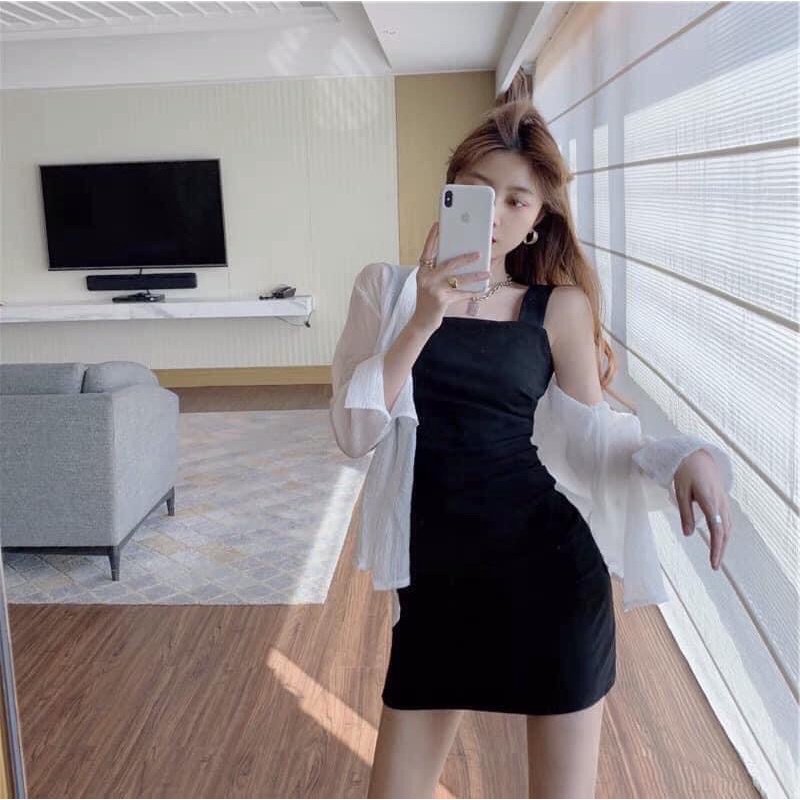 Váy Body 2 Dây To Kiểu Dáng Ôm Sát Chất Thun Gân Mềm Mát