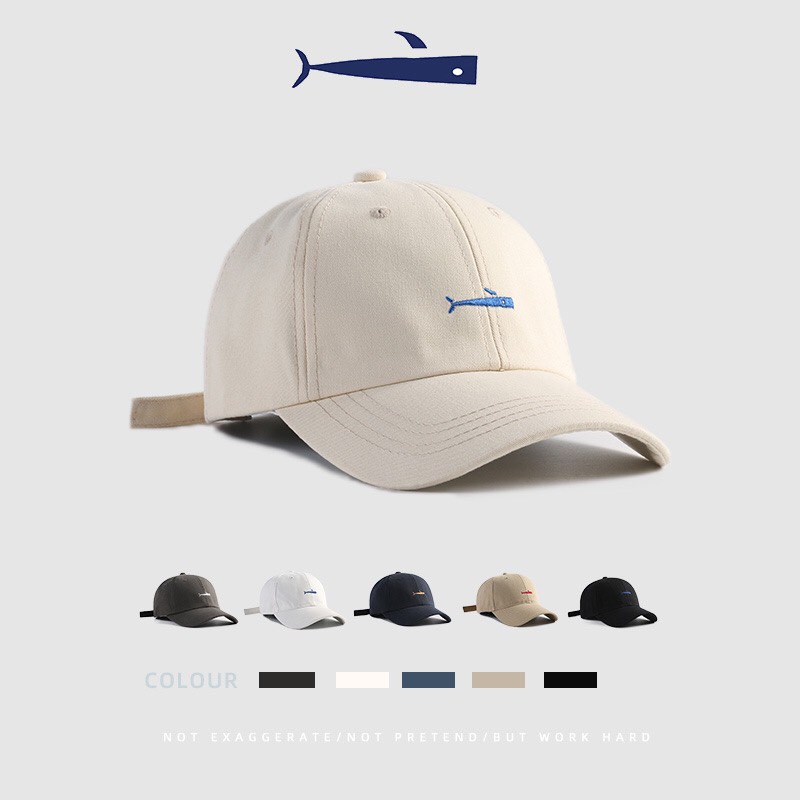 Mũ lưỡi trai Unisex nam nữ thêu hình cá heo basic
