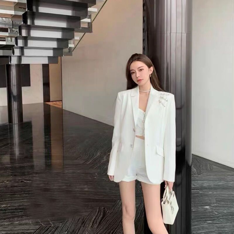 Áo Khoác Dáng Rộng Màu Trơn Phong Cách Hàn Quốc Thời Trang Cao Cấp Cho Nữ