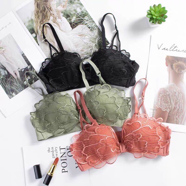 Áo ngực ren ⚜️FREESHIP⚜️ áo lót nâng ngực phối ren cánh tiên siêu quyến rũ AHV01