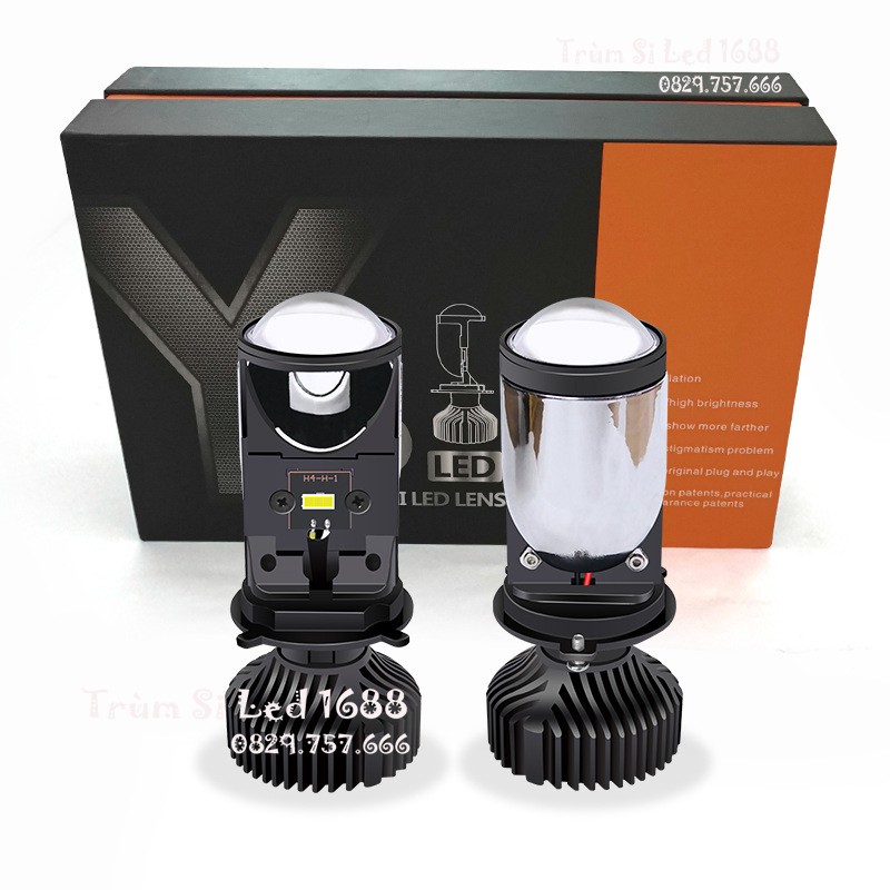 Đèn pha Led bi cầu mini Y6D 37w Cost trắng pha trắng.Bảo hành 6 tháng