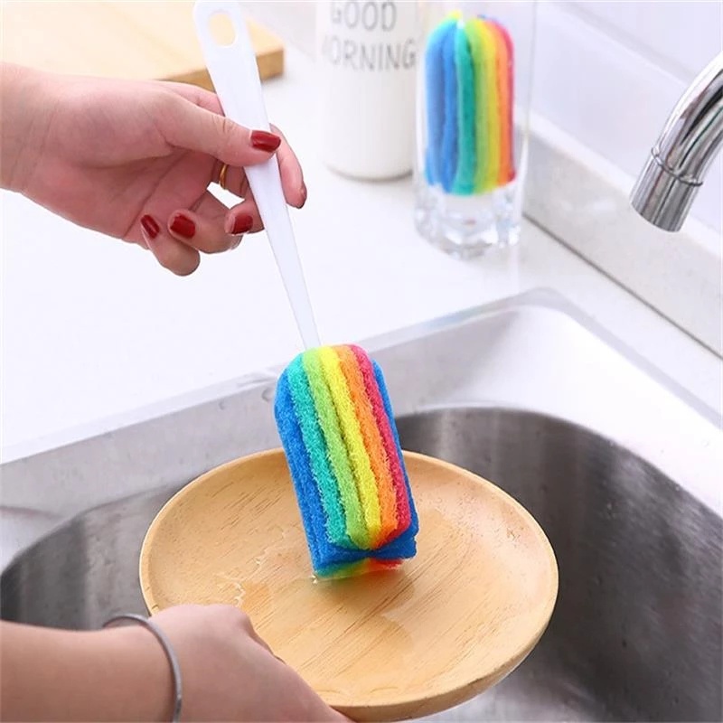 Bàn chải xốp mềm rửa ly chuyên dụng có tay cầm