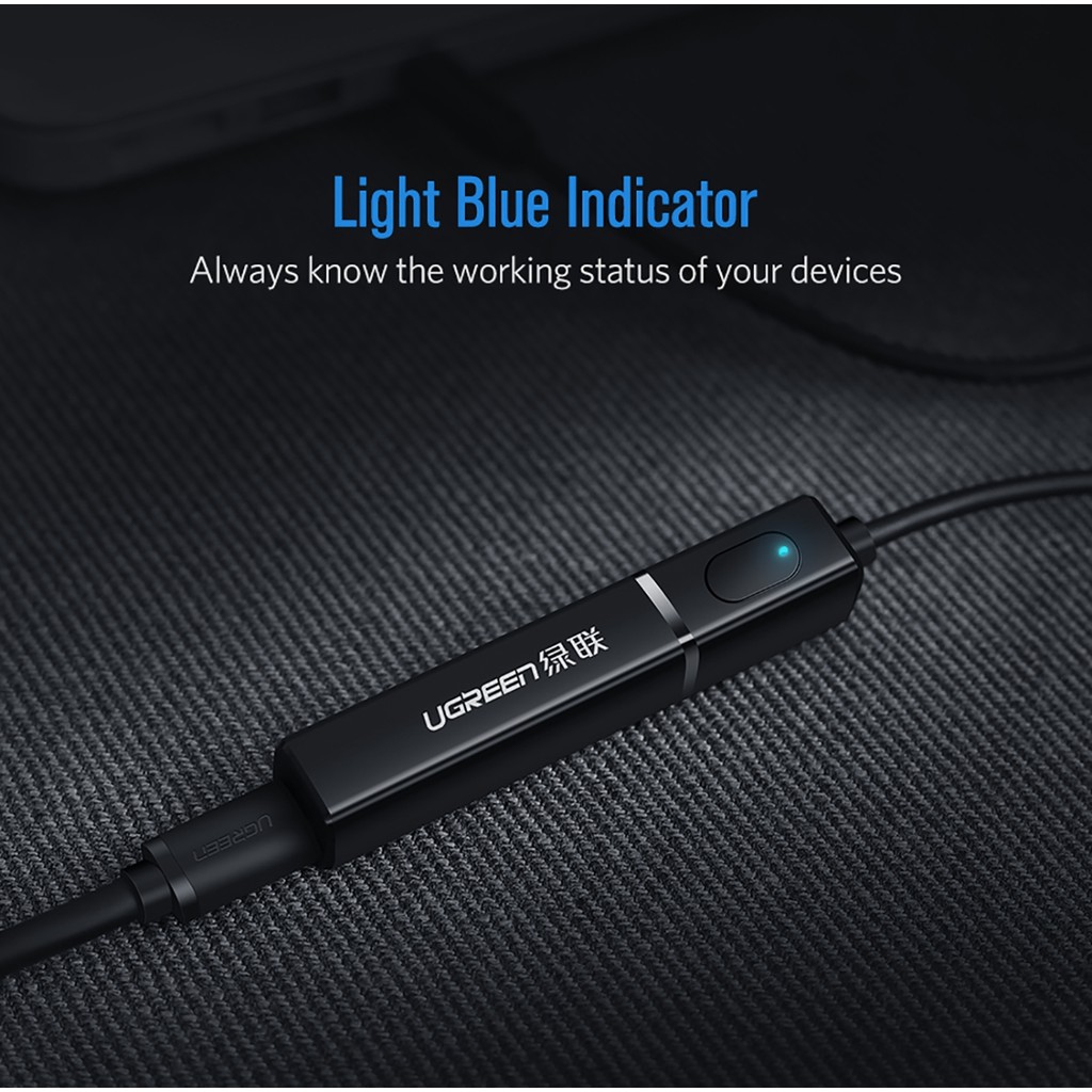 Bộ Phát Bluetooth 5.0 Cho Tivi Cổng 3Ly Ugreen 40761 - aptX Chơi Lossless, Bluray Không Sợ Delay