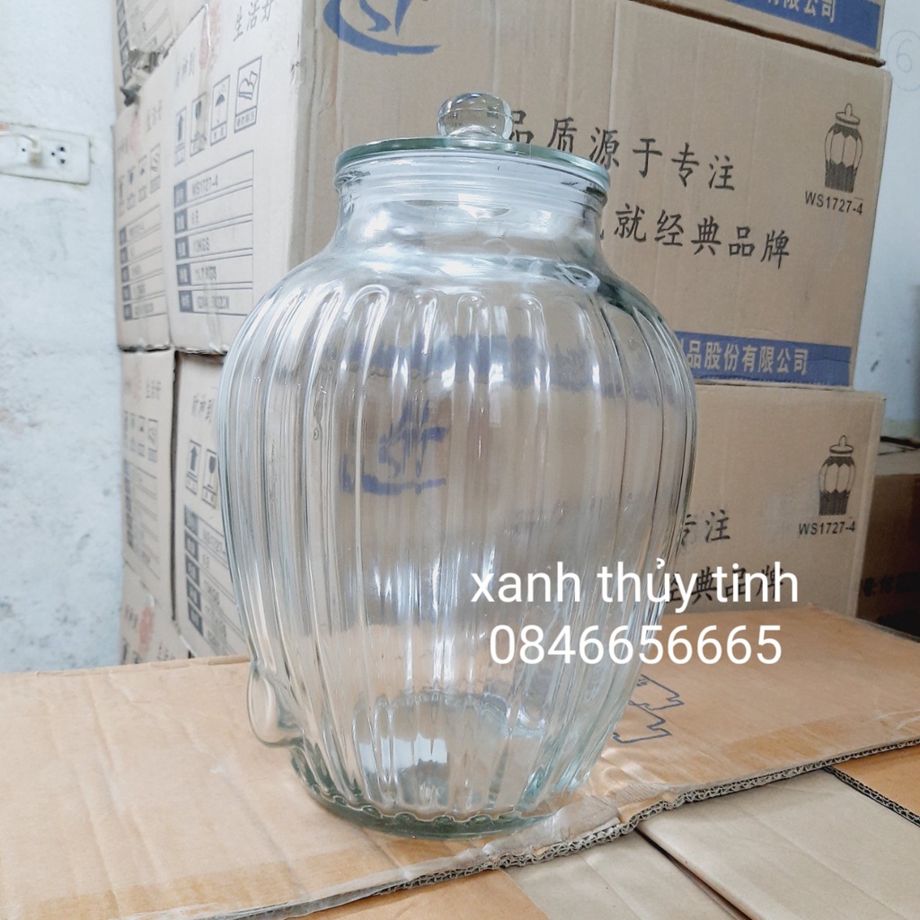 Chum thủy tinh sọc 217G - dung tích 10 lít