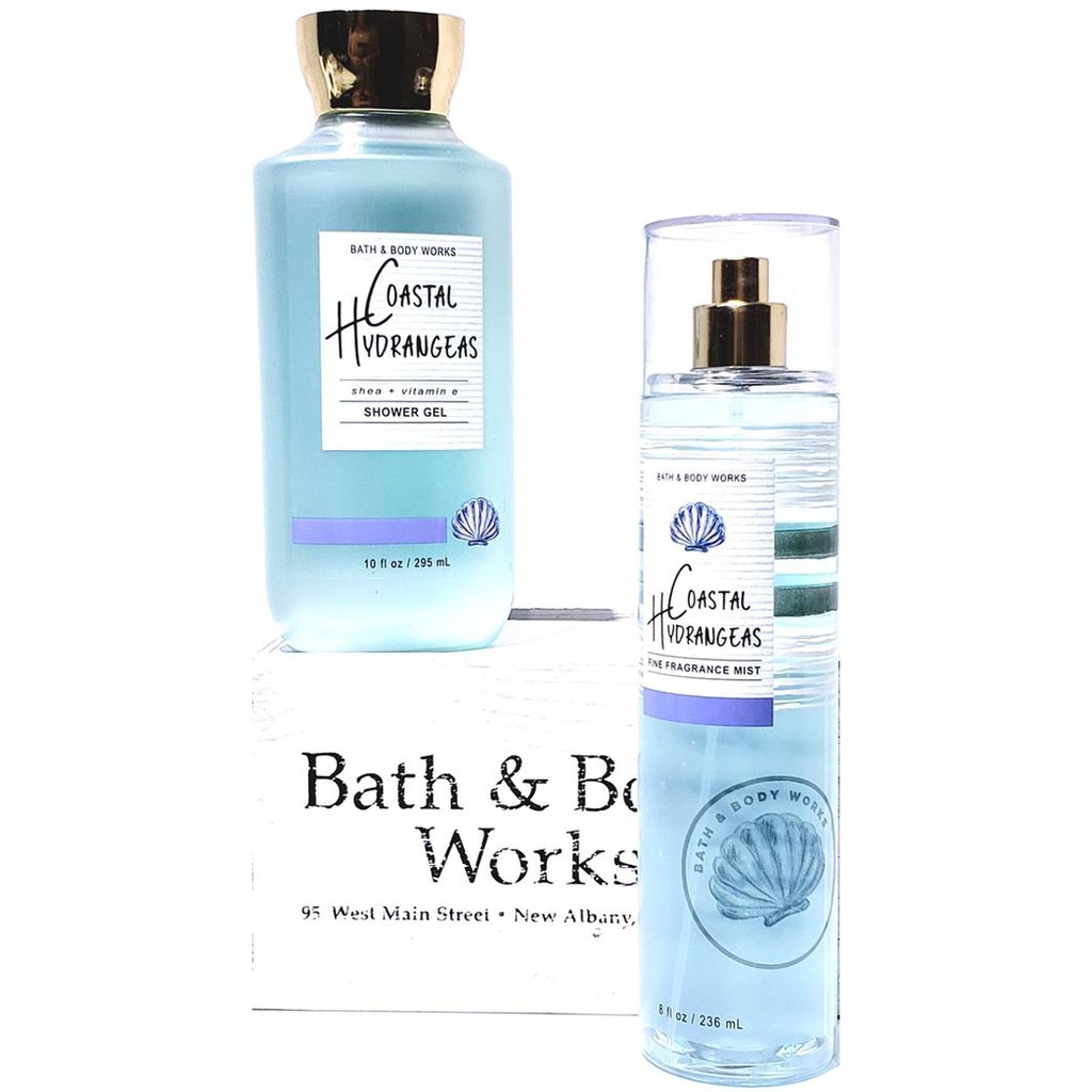 Sản Phẩm Tắm Dưỡng Xịt Thơm Toàn Thân Lưu Hương Mịn Da Bath & Body Works - COASTAL HYDRANGEAS