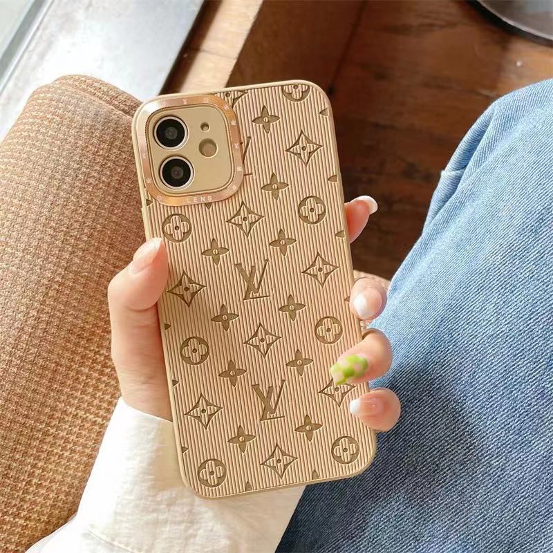 Ốp điện thoại hình logo LV màu trà sữa cho iPhone 13 Pro Max 13pro 11 Pro Max 11 X XS XR Xs MAX 7/8+ 12Pro 12 Pro Max