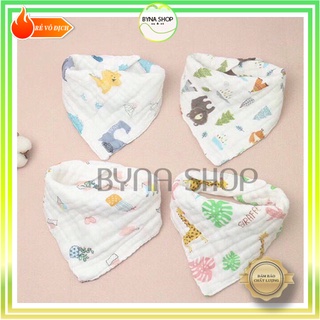 Khăn yếm xô tam giác organic 6 lớp / khăn 2 cúc bấm cho Bé