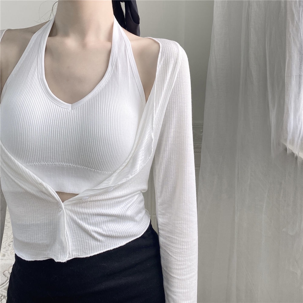 Áo bra hở lưng dạng yếm quàng cổ, có mút nâng ngực T4