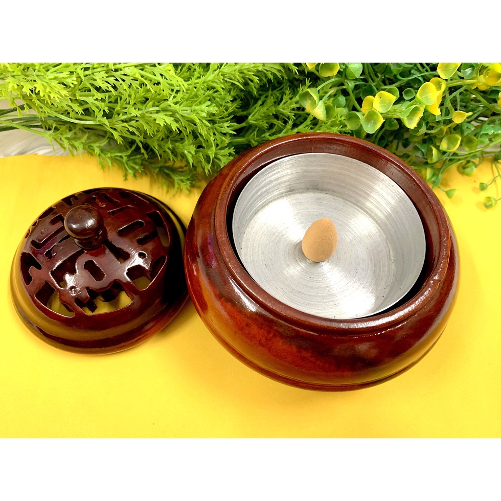 Xông Trầm Gỗ Hương (Cao 12cm , ngang 12cm)