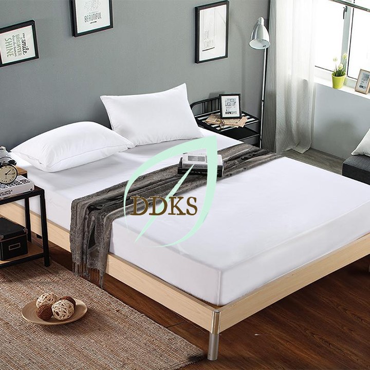 Ga giường khách sạn Riotex hay ga giường màu trắng chất liệu cotton cvc trắng trơn cao cấp size:1m/m2/m4/m6/m8/2m2