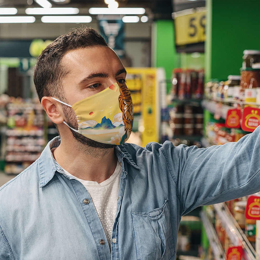 Khẩu trang nhâm dần 2022 chúc mừng năm mới happy new year tết cát tường CARTWELL dễ thở dày 2 lớp không đau tai kháng kh