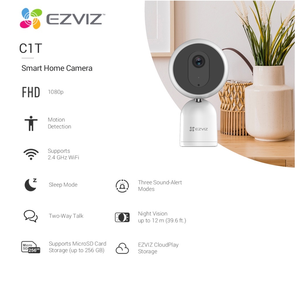 Camera IP/Wifi Ezvi C1T 2MP Phát Hiện Chuyển Động, Trò Chuyện 2 Chiều, Ghi Hình Ban Đêm | BigBuy360 - bigbuy360.vn