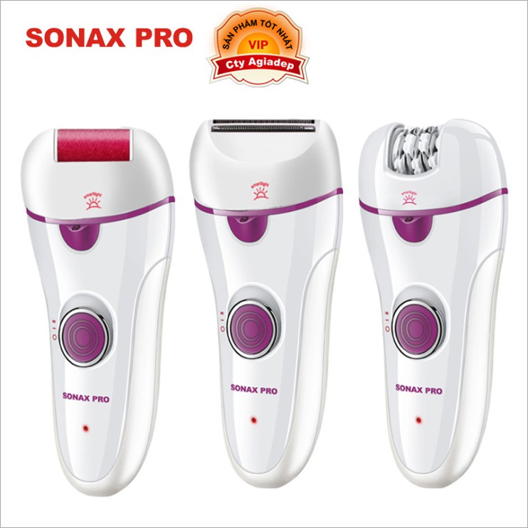 Máy wax dụng cụ waxing 3 đầu đa năng cạo lông chân, lông tay, lông nách, vùng bikini Sonax S8899 - Hàng xuất Châu Âu