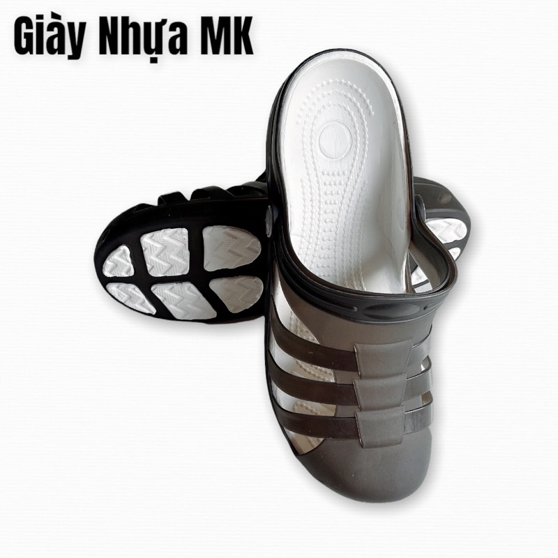 Giày Nhựa Dẻo Nữ Bít Mũi Đi Mưa Đan Dây Siêu Nhẹ Siêu Bền Mang Êm Chân Bioren Catha - Gl037