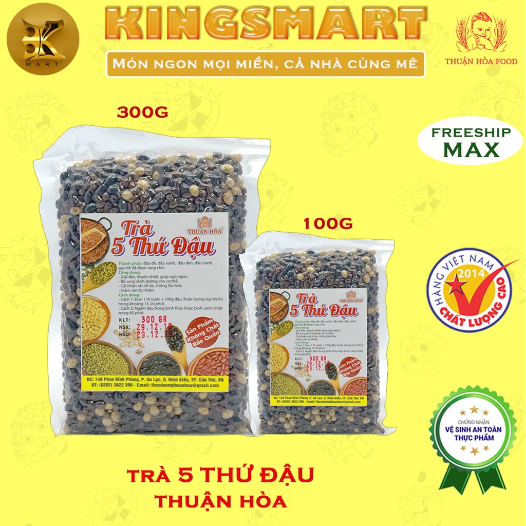 Trà Năm Thứ Đậu 100G/300G THUẬN HÒA FOOD Thanh Nhiệt Giải Độc, Giúp Ngủ Ngon, Cải Thiện Sắc Tố Da Chống Lão Hóa