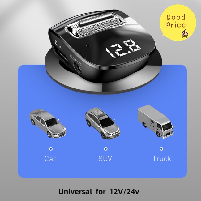 Car Fm Transmitter Bluetooth 5.0 Aux Handsfree Kit Car Car Wireless Radio Usb Dual Charger Mp3