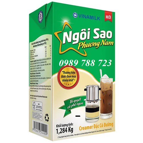 CREAMER SỮA ĐẶC NGÔI SAO PHƯƠNG NAM XANH LÁ - HỘP GIẤY 1284G