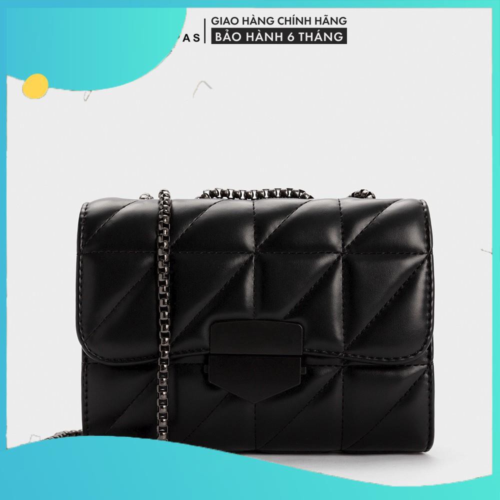[Hàng Đẹp] Túi Xách Nữ Đeo Chéo Trần Chỉ Khóa Đen Sz 19 - TSN19327 - Freeship