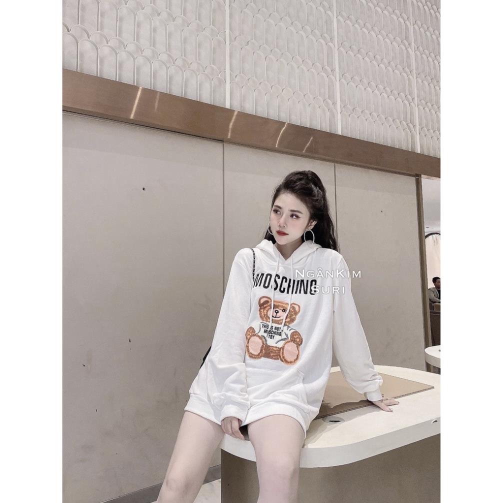 26103. ÁO NỈ GẤU MOSCHINO CÓ MŨ !