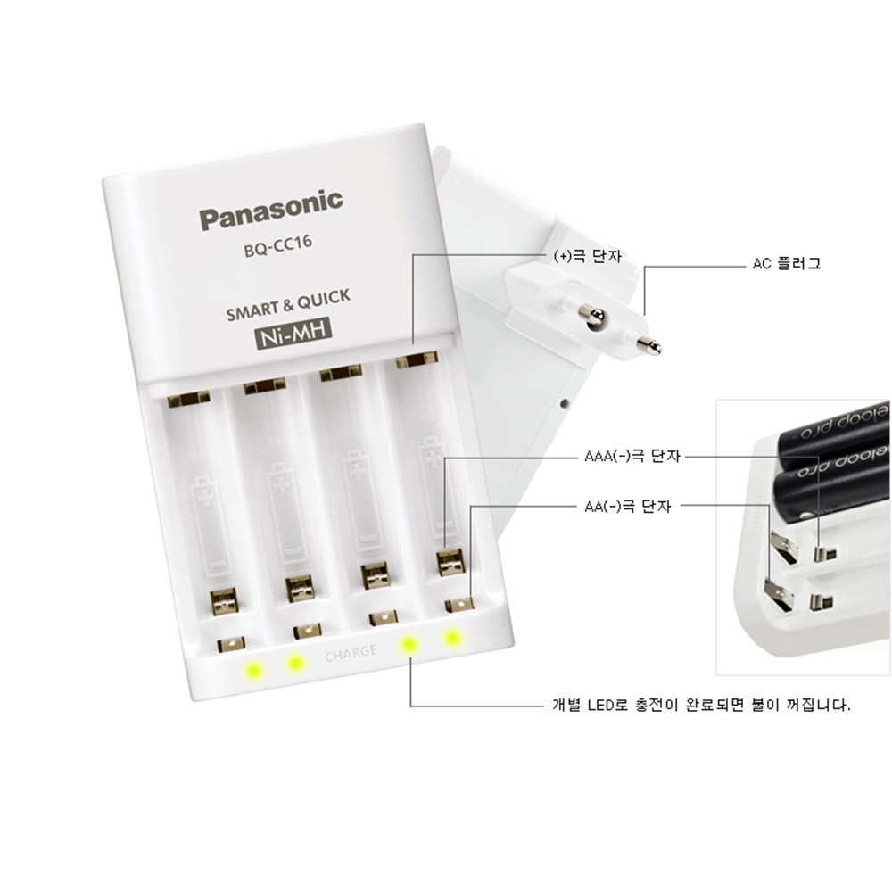 Box sạc nhanh Panasonic BQ-CC16  cho pin AA và AAA - hỗ trợ sạc nhanh và tự ngắt khi đầy