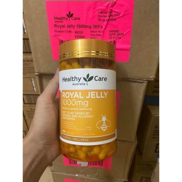 [Chính hãng] [CHÍNH HÃNG] Sữa ong chúa Úc Heathy care royal jelly 100mg 365 viên