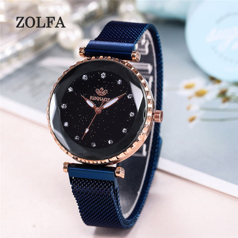 ZOLFA Ladies Luxury Starry Sky Magnet Buckle Watches Fashion Mesh Belt Womens Quartz Wristwatch Analog Clocks Ladies Exquisite Dress Accessories Đồng hồ nữ