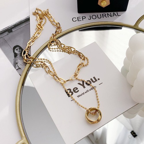 Dây Chuyền 2 Tầng Titan Ko Đen TT 3546