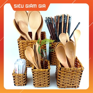 Ly Vuông Đan Dây Nhựa Kiểu Mây Tre Đan, Bền Đẹp, Chất Liệu An Toàn - Mây Tre Trà My