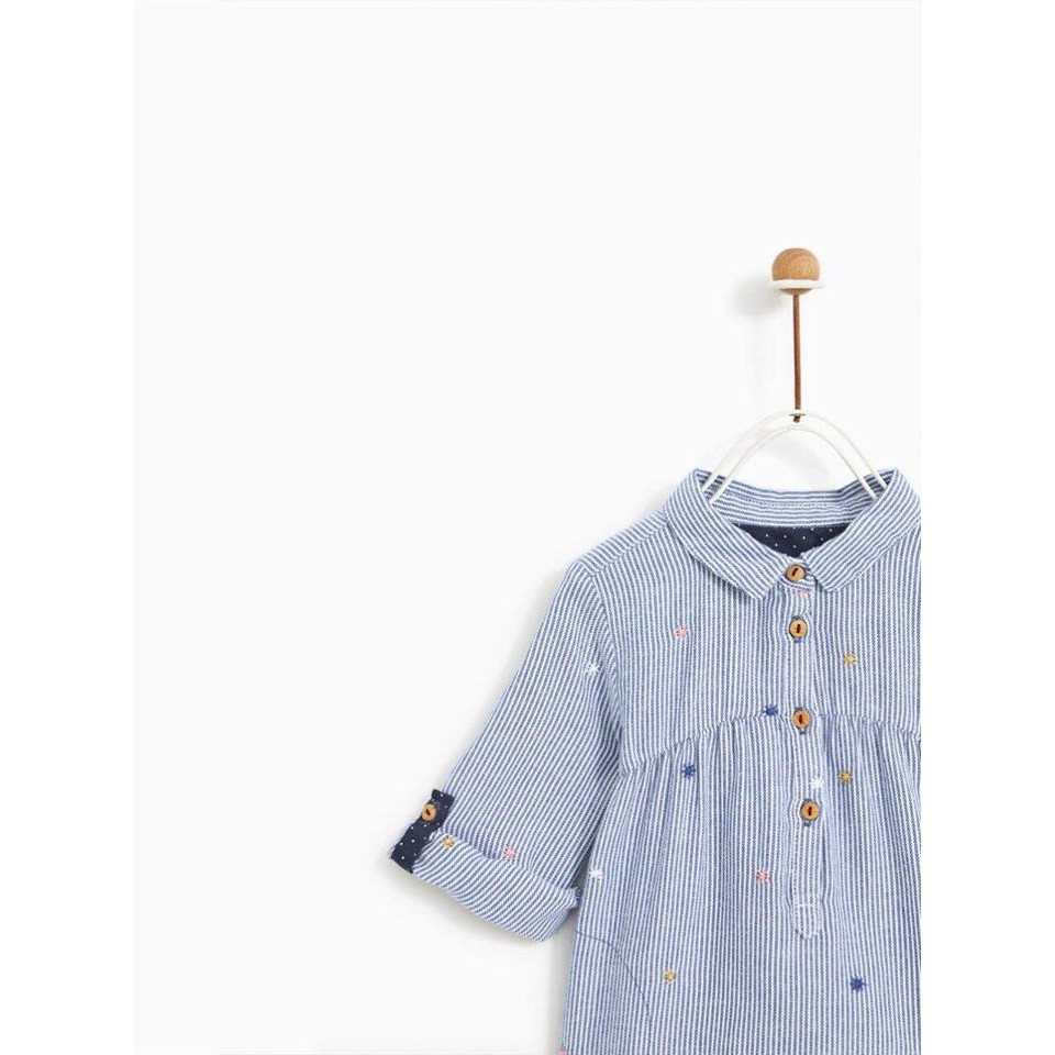 Đầm sơmi dài tay Zara cho bé gái 3m-4T D4120