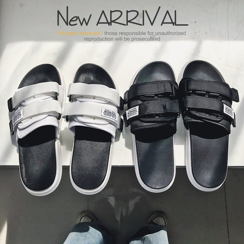 Dép unisex 2 quai ngang dán fashion phong cách ulzzang Hàn Quốc siêu cao cấp