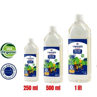 Dầu dừa tinh khiết organic vietcoco - chai pet 1 lít -500ml