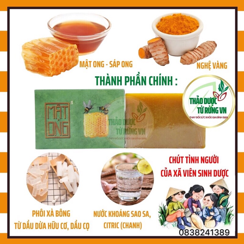 💕𝑭𝑹𝑬𝑬𝑺𝑯𝑰𝑷 💕 Xà Bông Mật Ong SINH DƯỢC 100% Thiên Nhiên Trắng Da Tặng Túi Lưới Tạo Bọt💕𝑭𝑹𝑬𝑬𝑺𝑯𝑰𝑷 💕