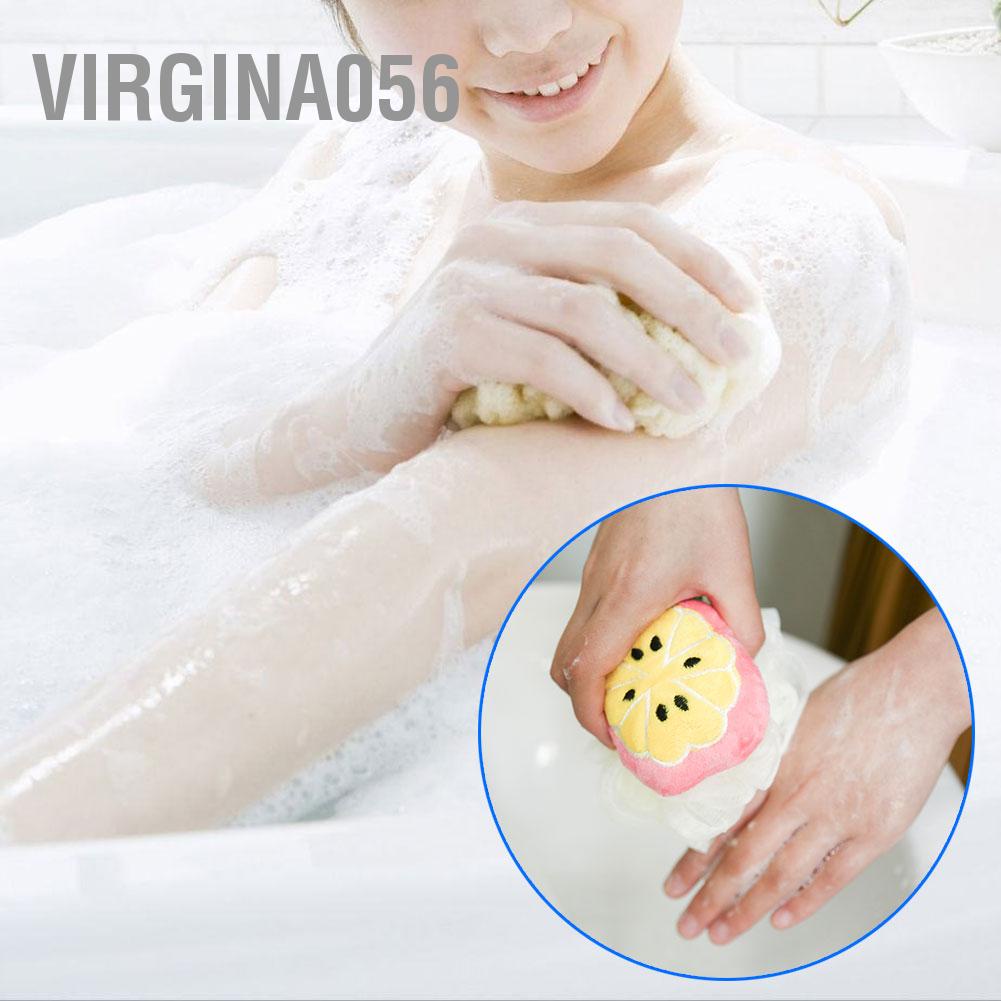 Virgina056 Virgina056 Hình dạng trái cây đầy màu sắc Bàn chải lưới tắm Ball tẩy tế bào chết toàn thân Tẩy Bông bọt biển