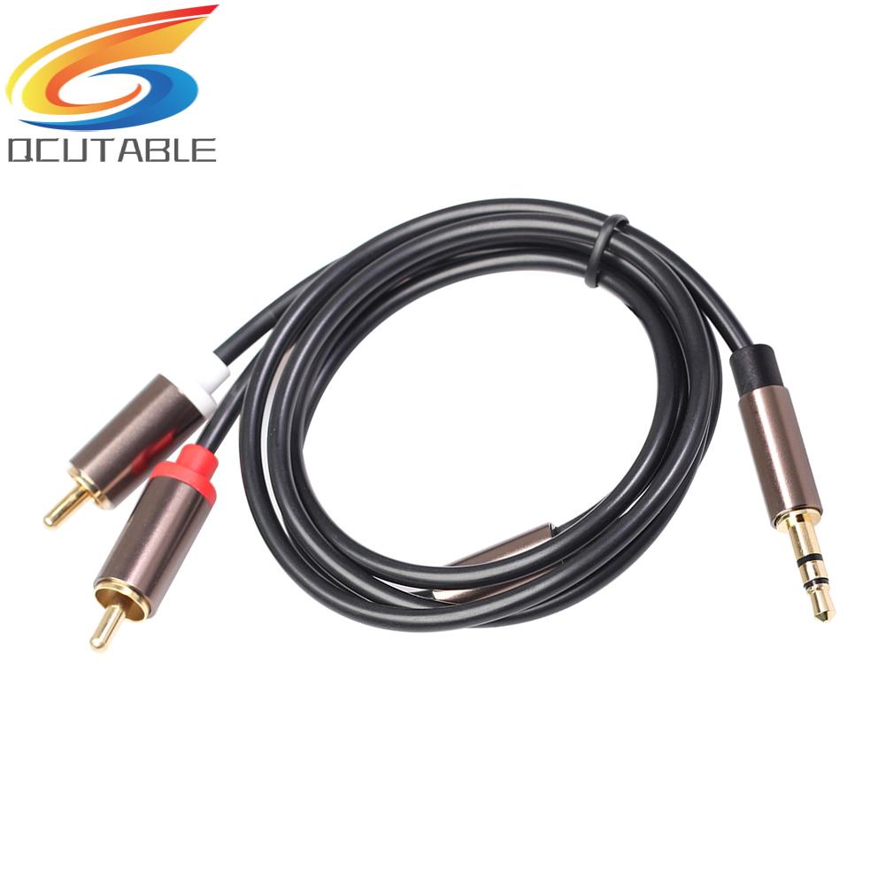 Dây Cáp Âm Thanh Chuyển Đổi Từ Jack 3.5Mm Sang 2 RCA AUX Kích Thước 1/8 inch Sang 2RCA