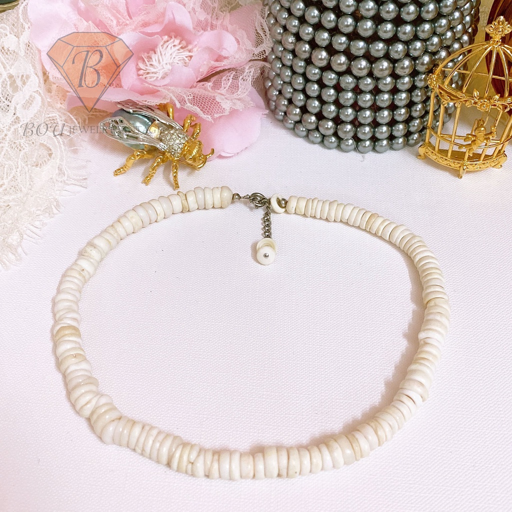 DÂY CHUYỀN VỎ SÒ SECONDHAND NHẬT BẢN BOU JEWELRY VINTAGE MÃ VC154