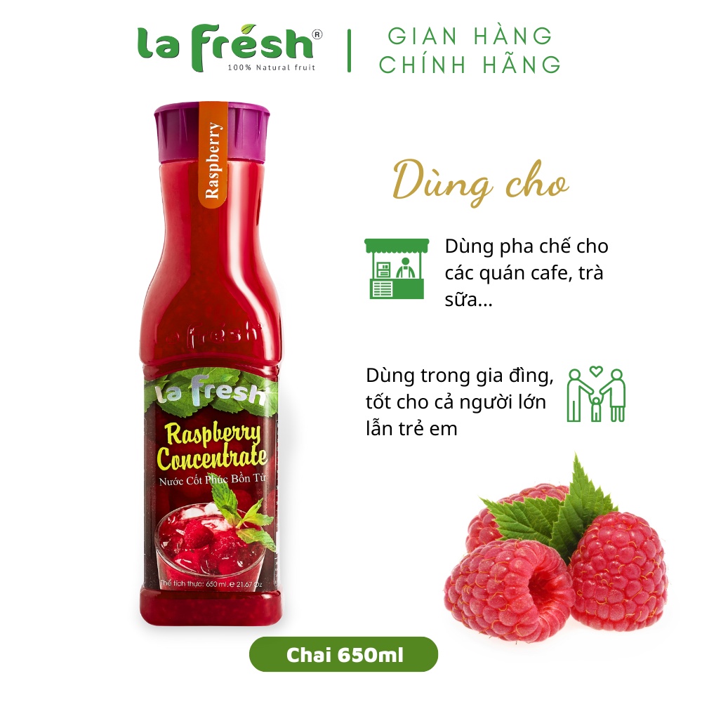 Nước cốt phúc bồn tử Lafresh Đà Lạt 650ml
