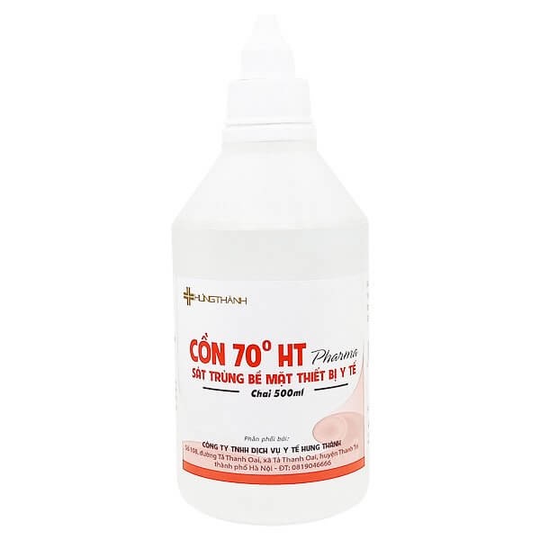 Cồn 70 HT GIÁ XƯỞNG sát trùng bề mặt thiết bị y tế 500ml