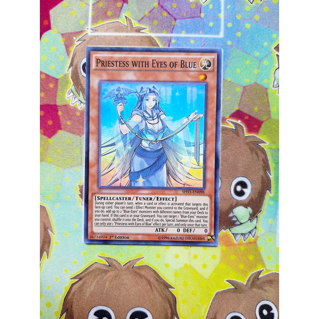 Thẻ Bài Mint90 Yugioh Monster Priestess with Eyes of Blue  - Super